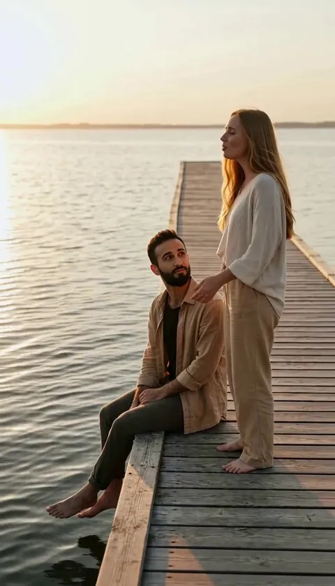 Still from shot 1: The pier