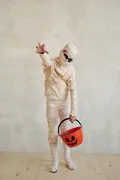 Real photo — a stock mummy costume