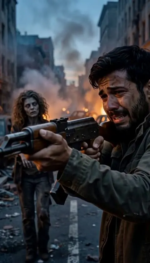 Still from shot 1: The standoff