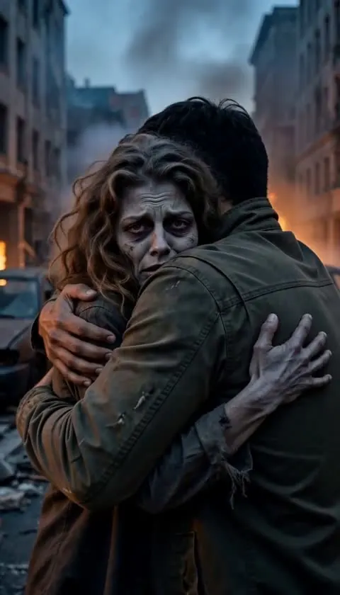 Still from shot 3: The hug